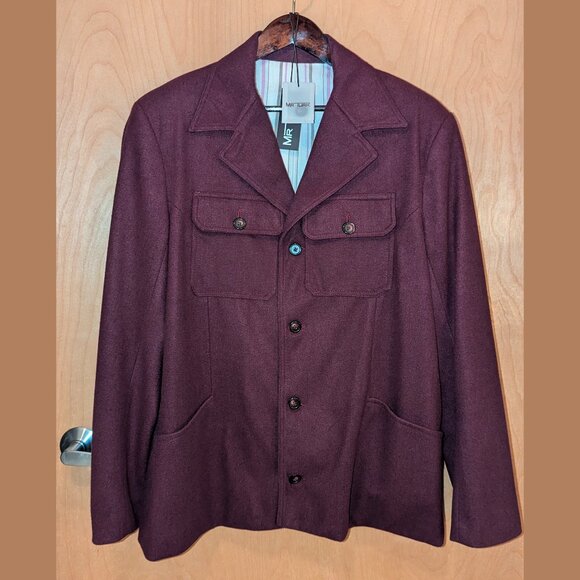 Mr Turk Artisan Shacket Cabernet Fran Brown XXL Wool-Like appearance